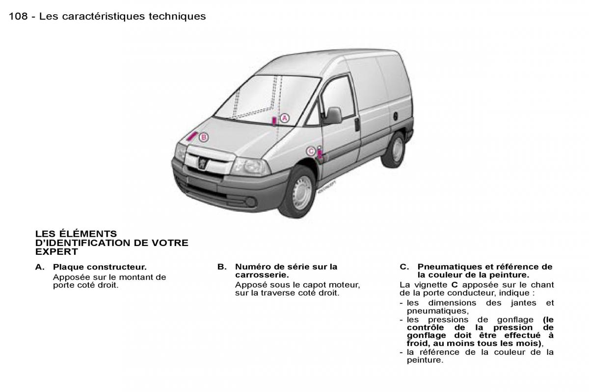 Peugeot Expert I 1 FL manuel du proprietaire / page 113