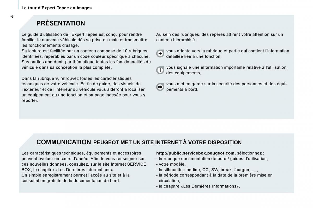 Peugeot Expert II 2 manuel du proprietaire / page 10