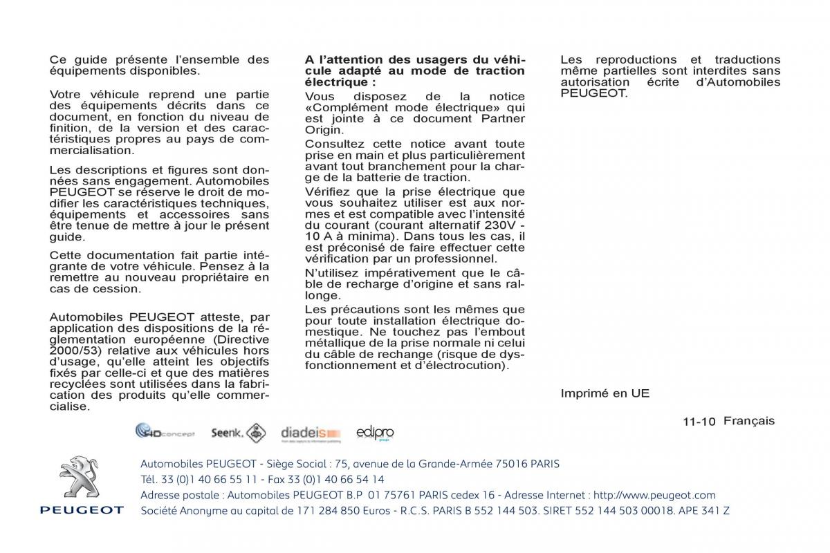 Peugeot Partner I 1 FL manuel du proprietaire / page 135