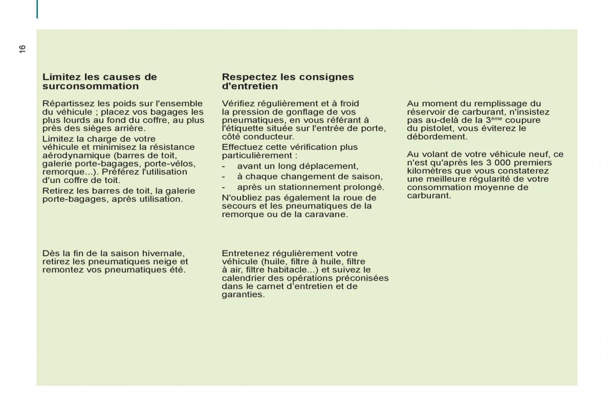 Peugeot Partner Tepee manuel du proprietaire / page 18