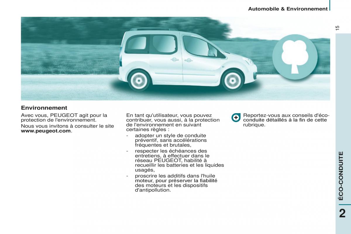 Peugeot Partner Tepee FL manuel du proprietaire / page 17