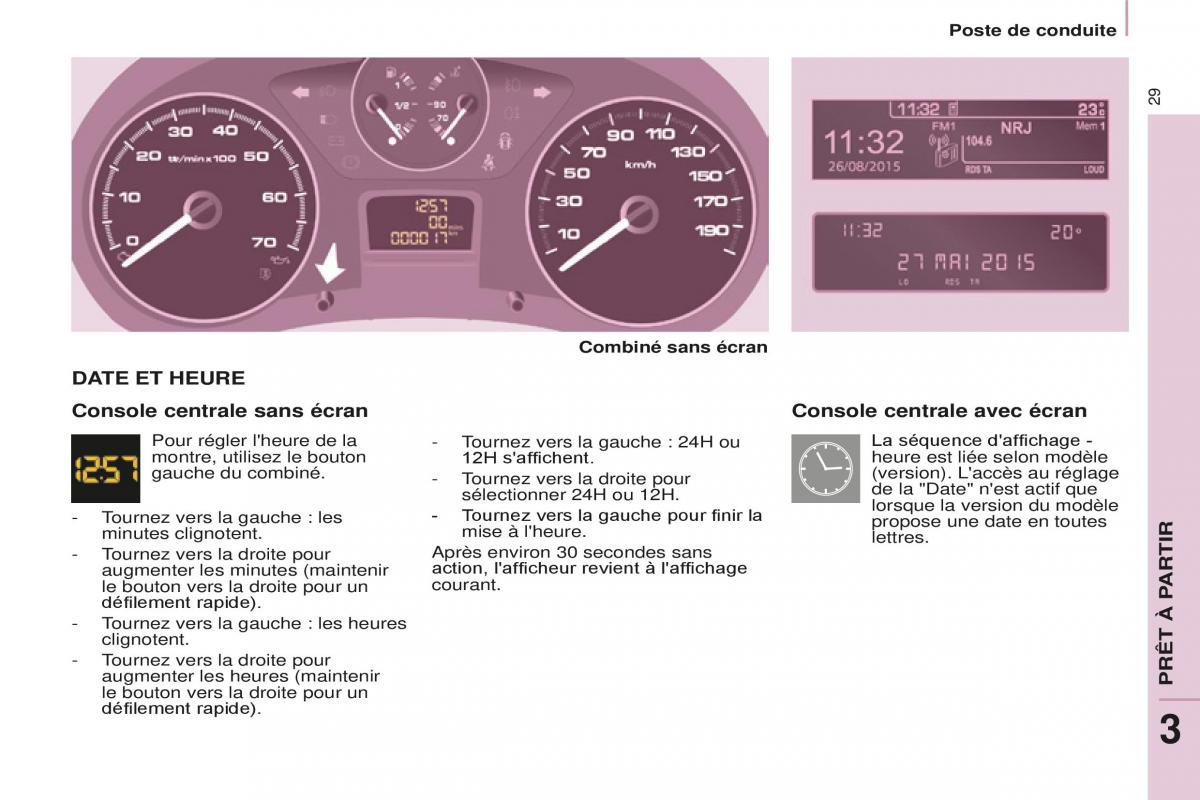 Peugeot Partner Tepee FL manuel du proprietaire / page 31