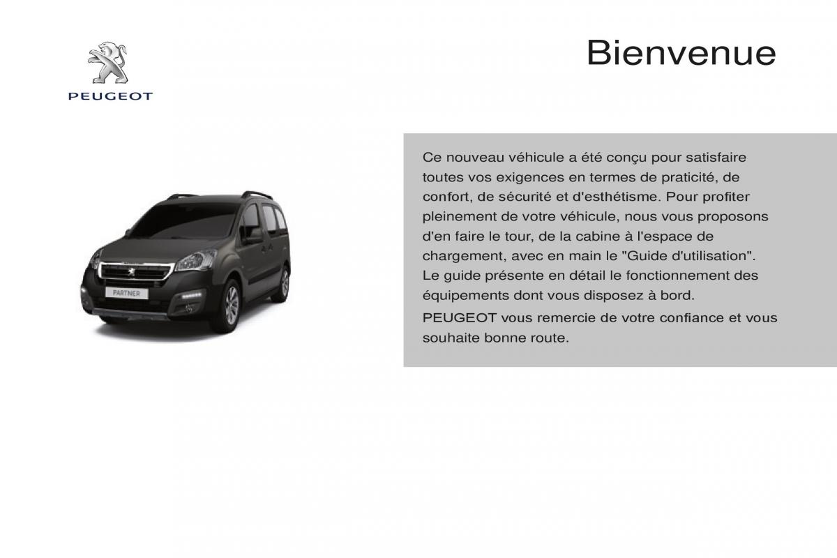 Peugeot Partner Tepee FL manuel du proprietaire / page 3