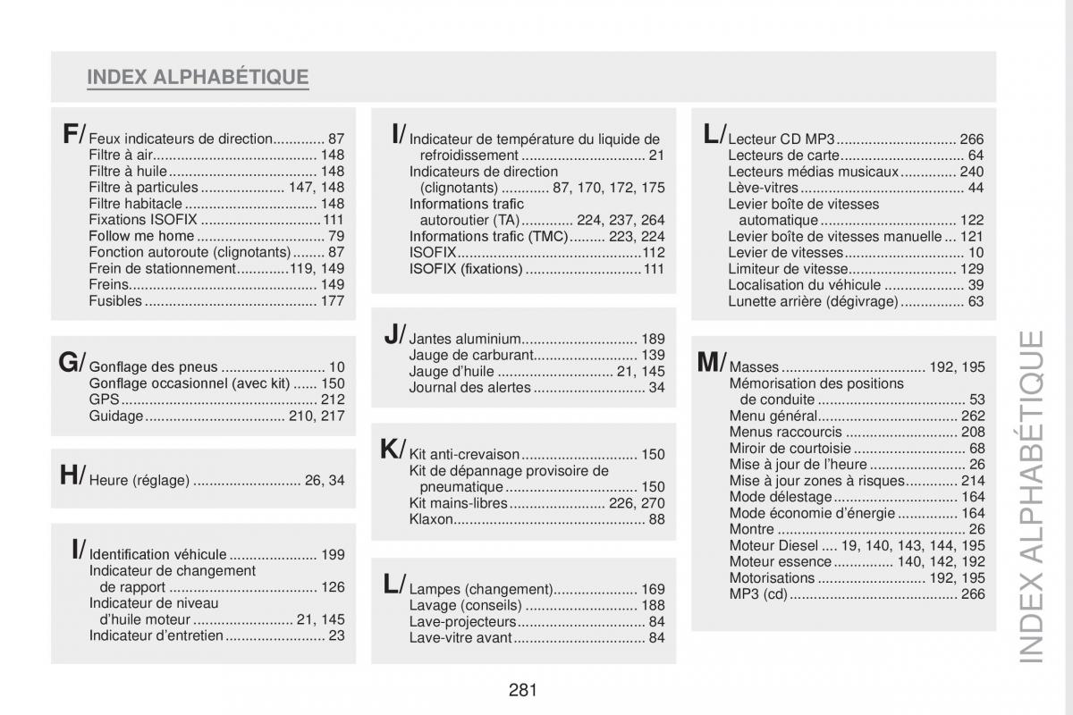 Peugeot RCZ FL manuel du proprietaire / page 283