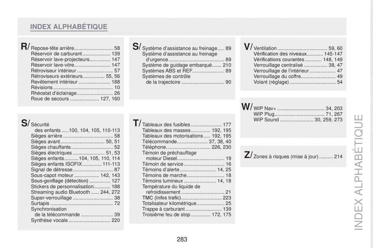 Peugeot RCZ FL manuel du proprietaire / page 285