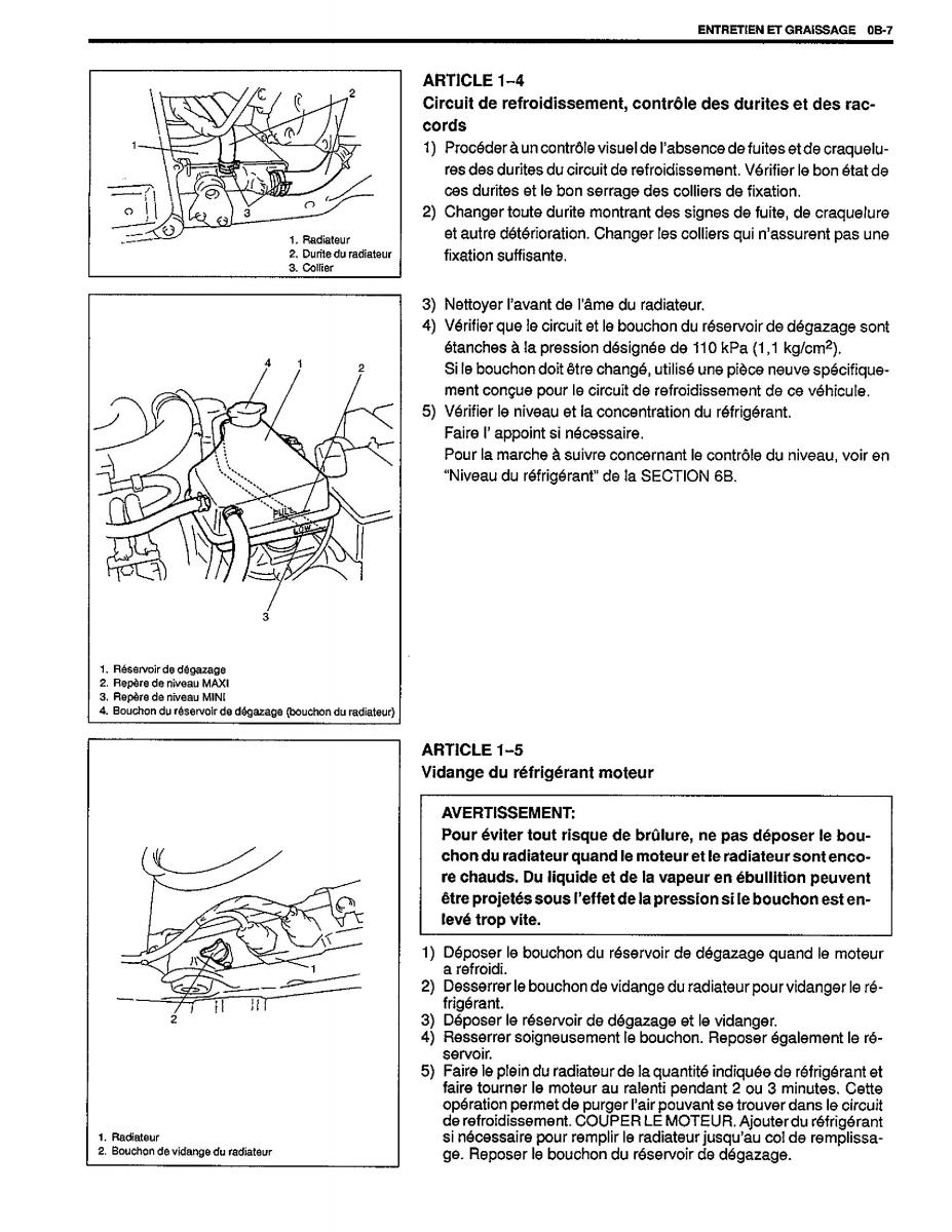 manual  Suzuki Baleno I 1 manuel du proprietaire / page 12