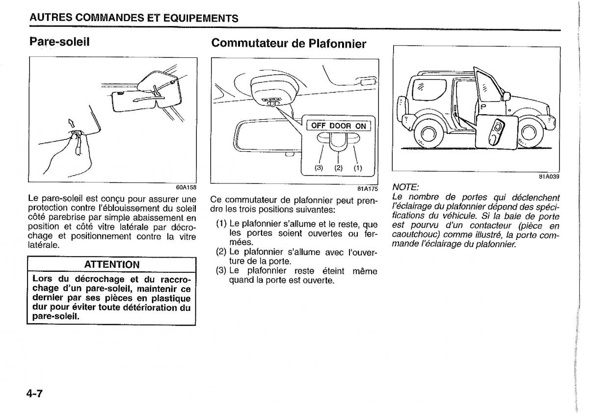 Suzuki Jimny manuel du proprietaire / page 80
