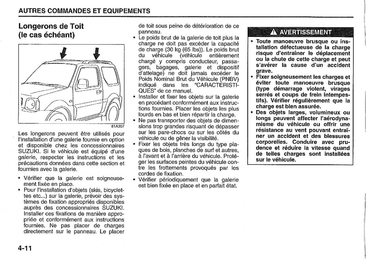 Suzuki Jimny manuel du proprietaire / page 84