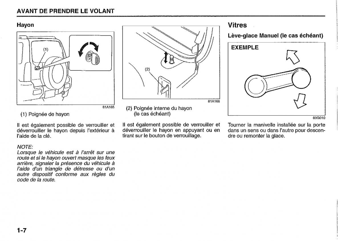 Suzuki Jimny manuel du proprietaire / page 16