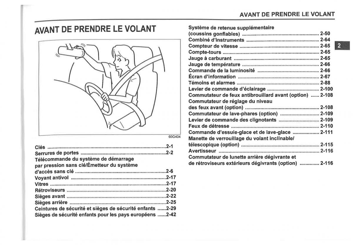 Suzuki SX4 manuel du proprietaire / page 23