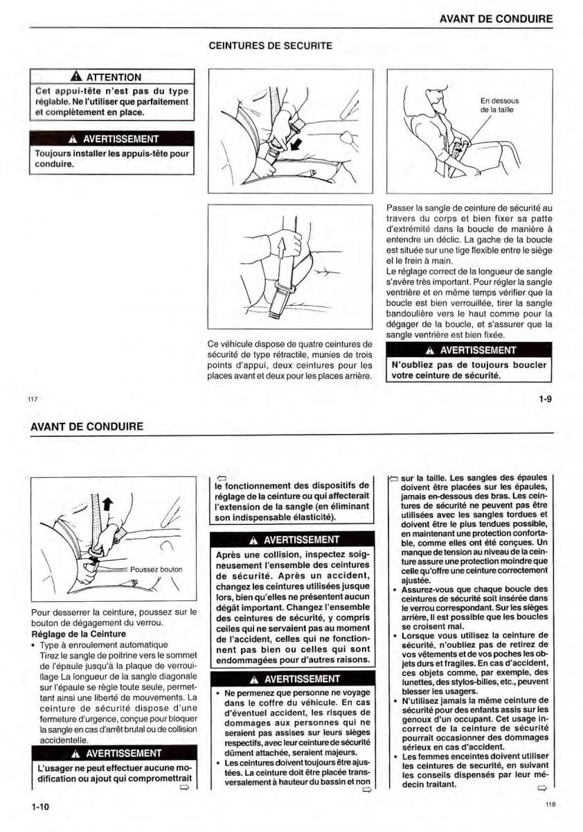 Suzuki Samurai manuel du proprietaire / page 8