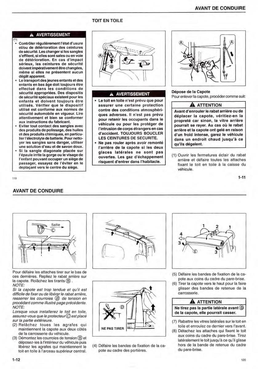 Suzuki Samurai manuel du proprietaire / page 9