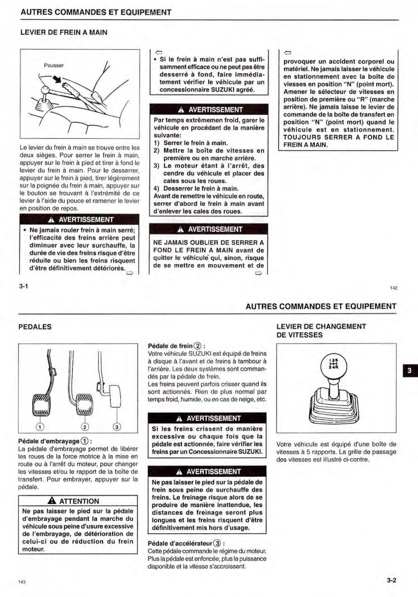 Suzuki Samurai manuel du proprietaire / page 21