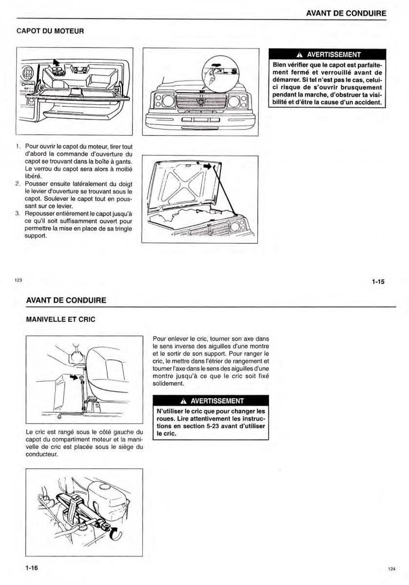 Suzuki Samurai manuel du proprietaire / page 11