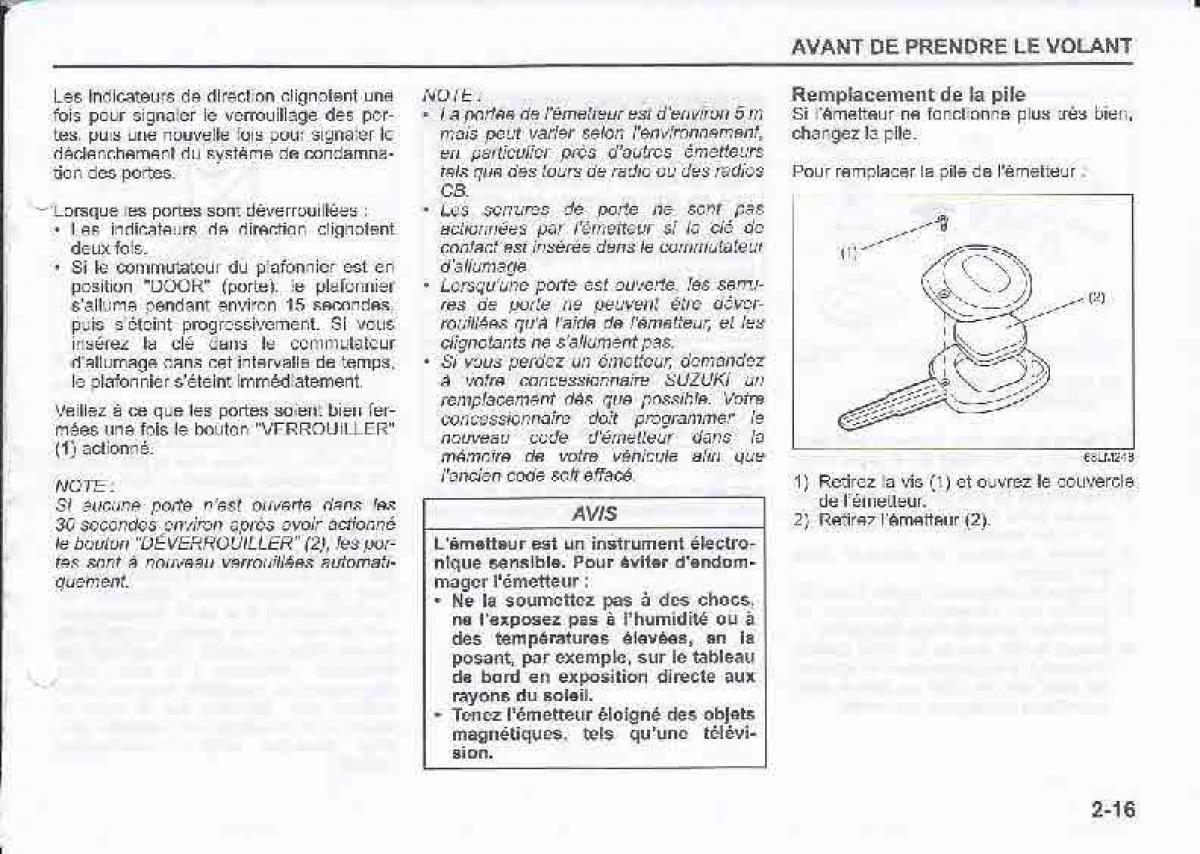 Suzuki Swift IV 4 manuel du proprietaire / page 33