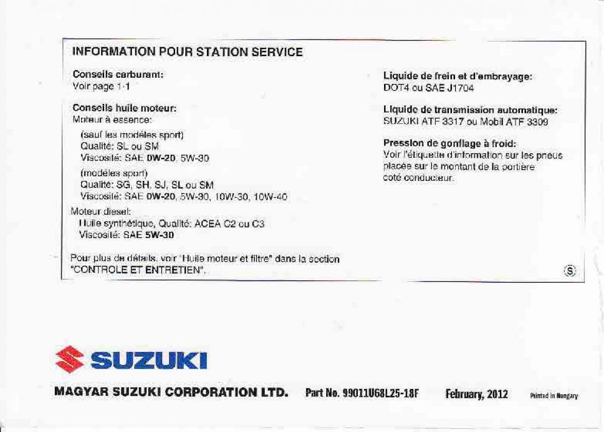 Suzuki Swift IV 4 manuel du proprietaire / page 331
