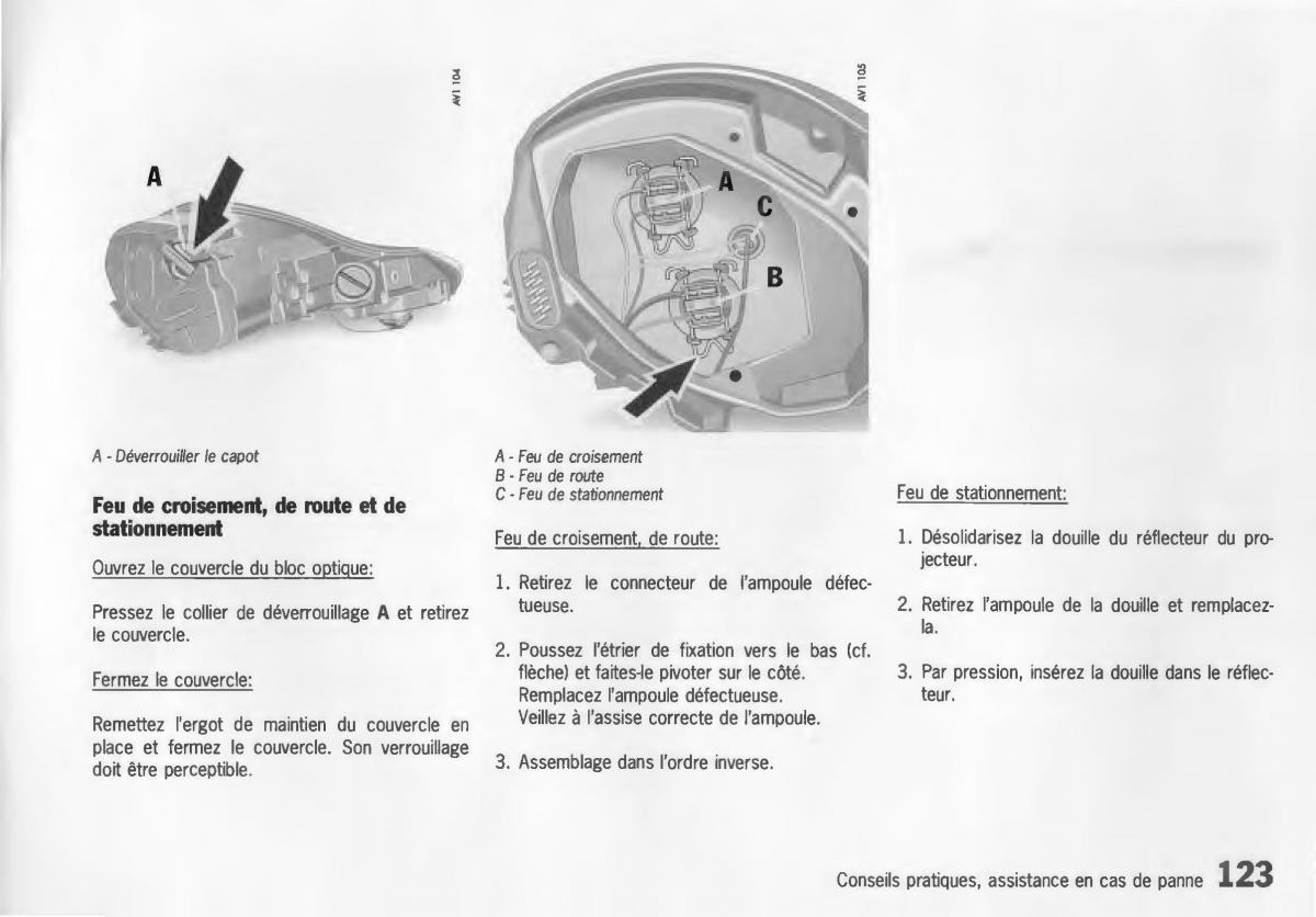 Porsche Boxster 986 manuel du proprietaire / page 125