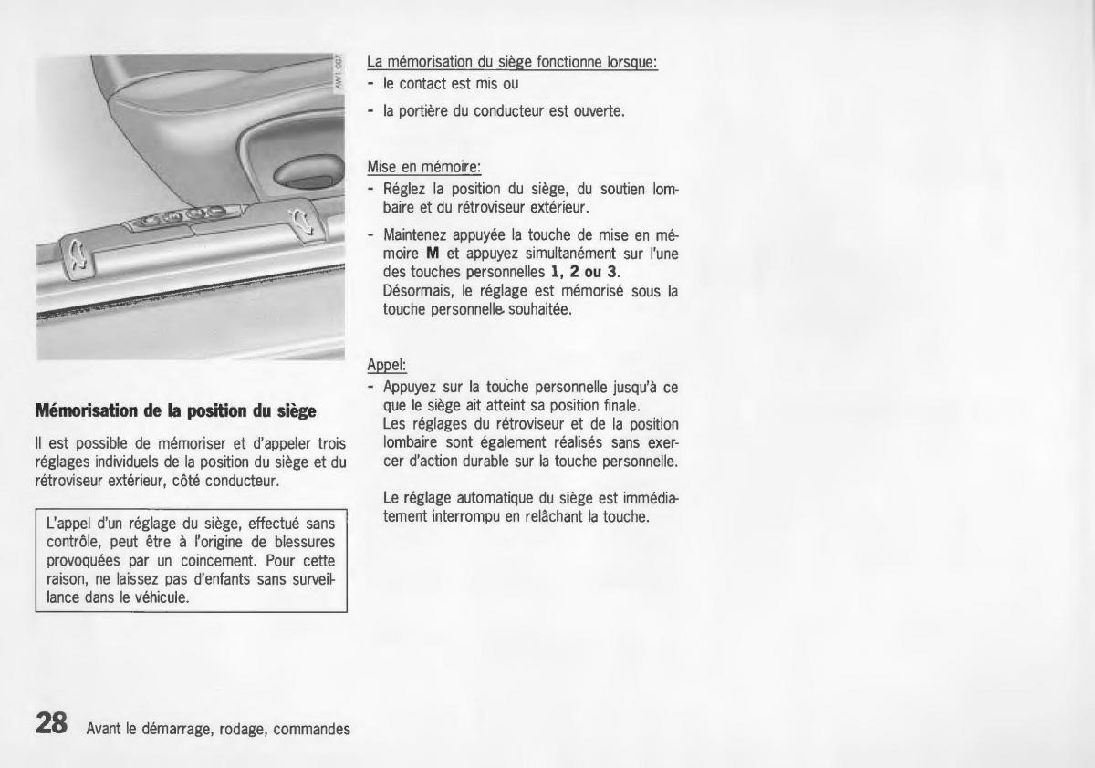 Porsche Boxster 986 manuel du proprietaire / page 30