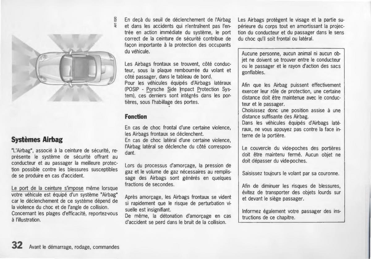 Porsche Boxster 986 manuel du proprietaire / page 34