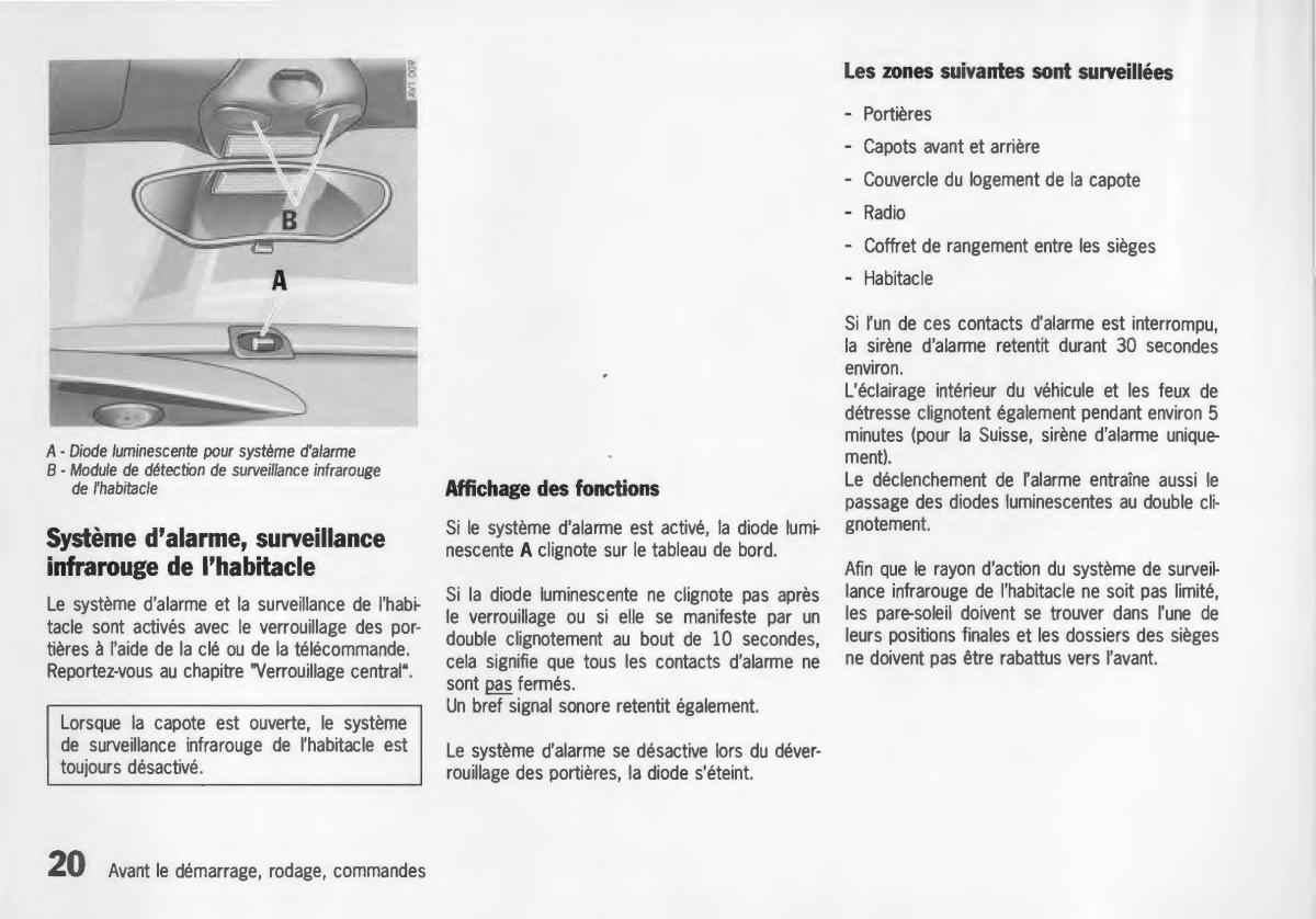 Porsche Boxster 986 manuel du proprietaire / page 22