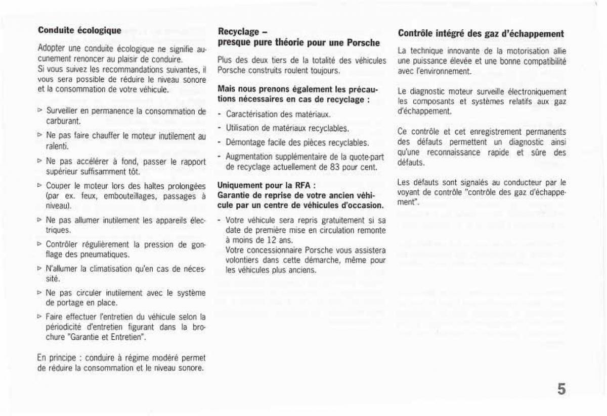 manual  Porsche Boxster 986 FL manuel du proprietaire / page 7