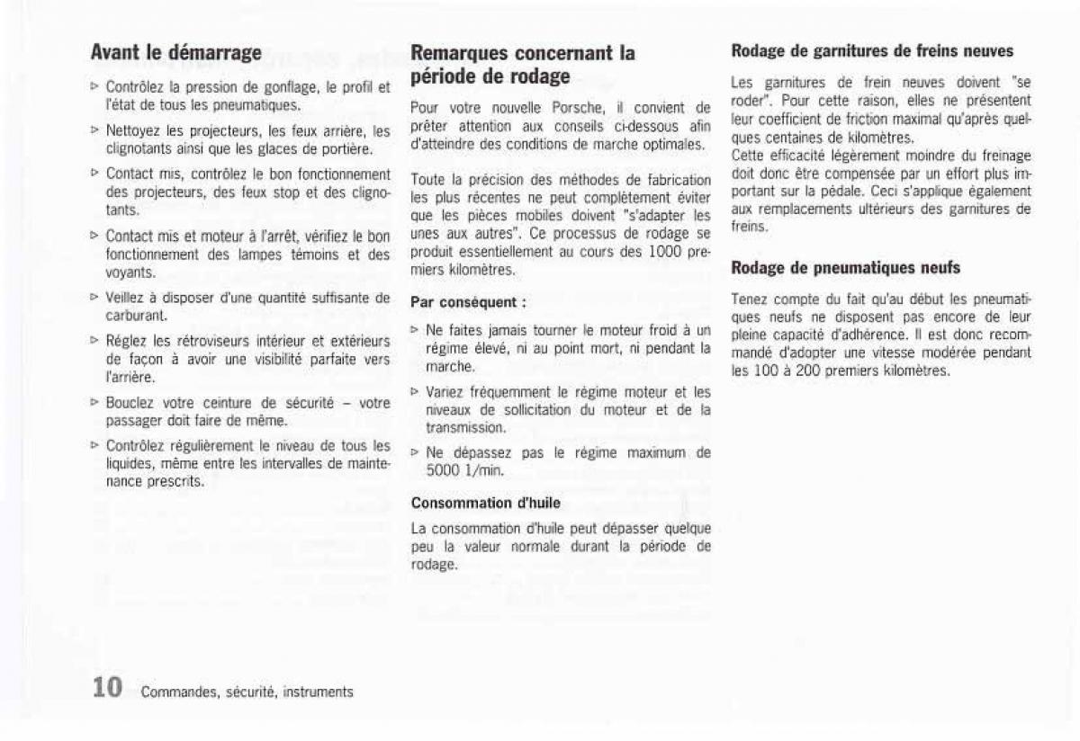 manual  Porsche Boxster 986 FL manuel du proprietaire / page 12