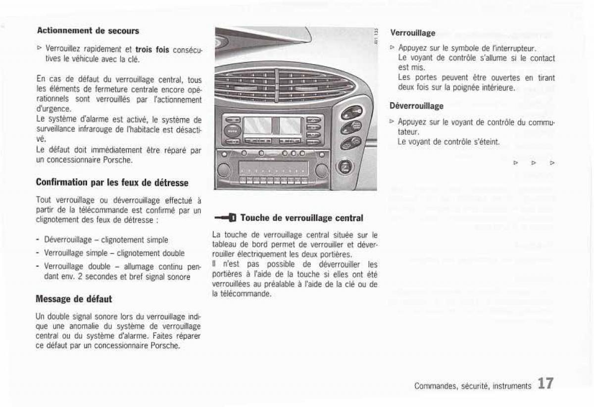 Porsche Boxster 986 FL manuel du proprietaire / page 19