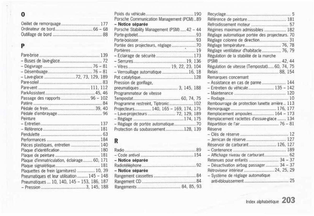 manual  Porsche Boxster 986 FL manuel du proprietaire / page 205