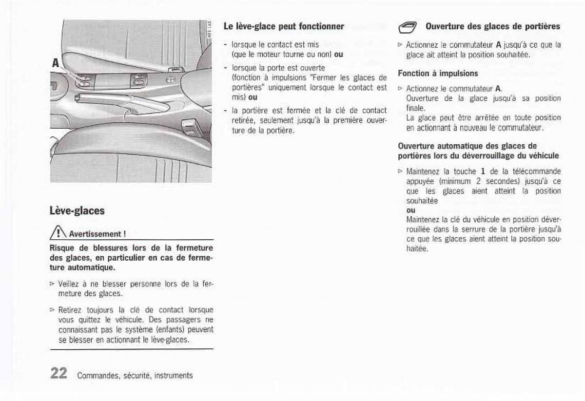 Porsche Boxster 986 FL manuel du proprietaire / page 24