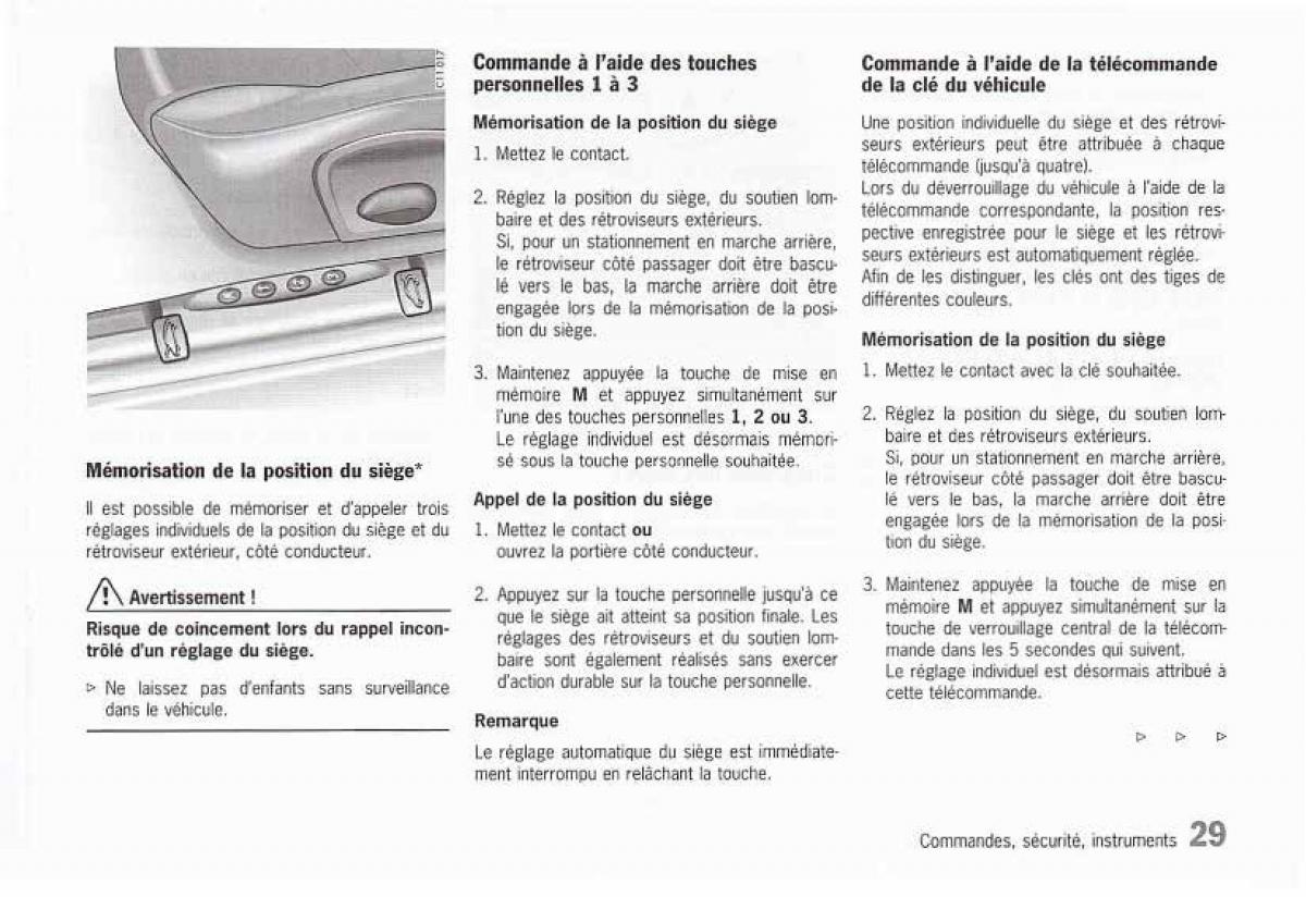 Porsche Boxster 986 FL manuel du proprietaire / page 31
