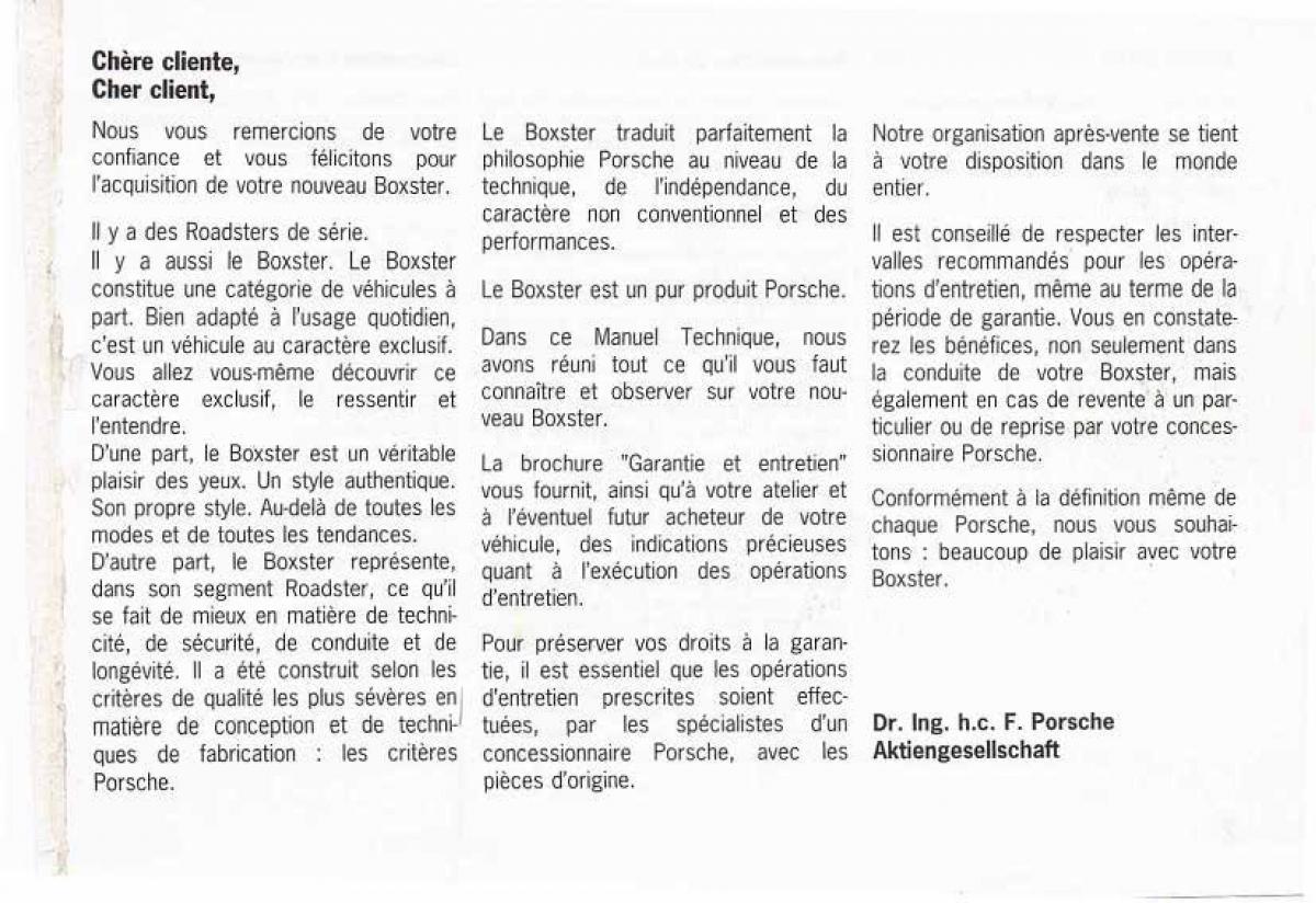 manual  Porsche Boxster 986 FL manuel du proprietaire / page 3