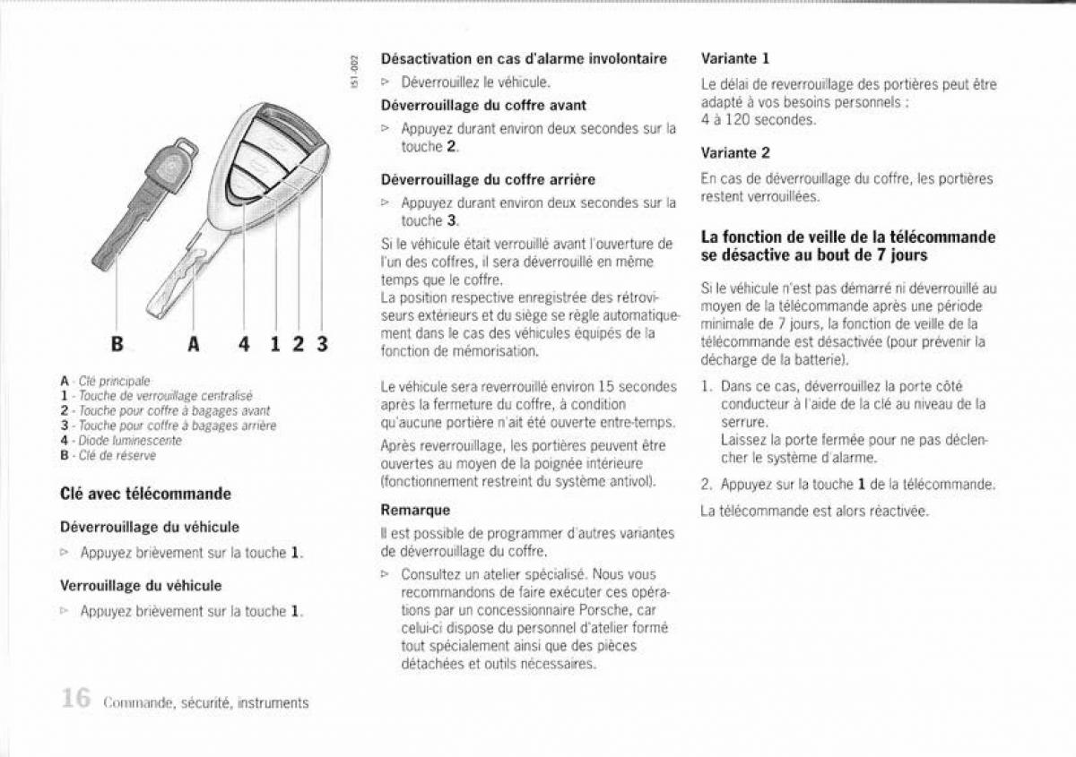 manual  Porsche Boxster 987 manuel du proprietaire / page 10