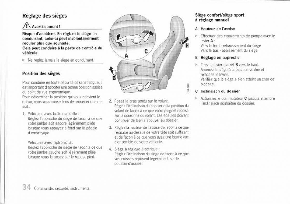 Porsche Boxster 987 manuel du proprietaire / page 28