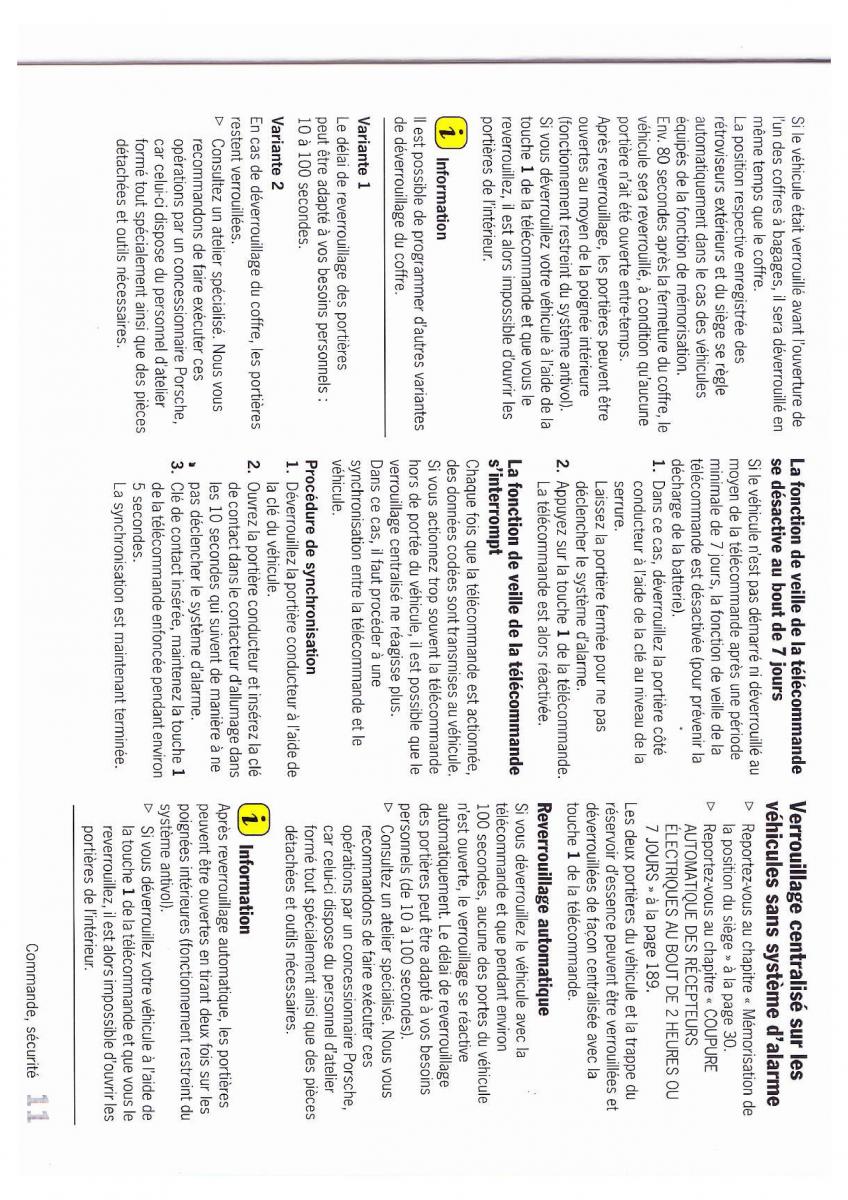Porsche Boxster 987 FL manuel du proprietaire / page 12