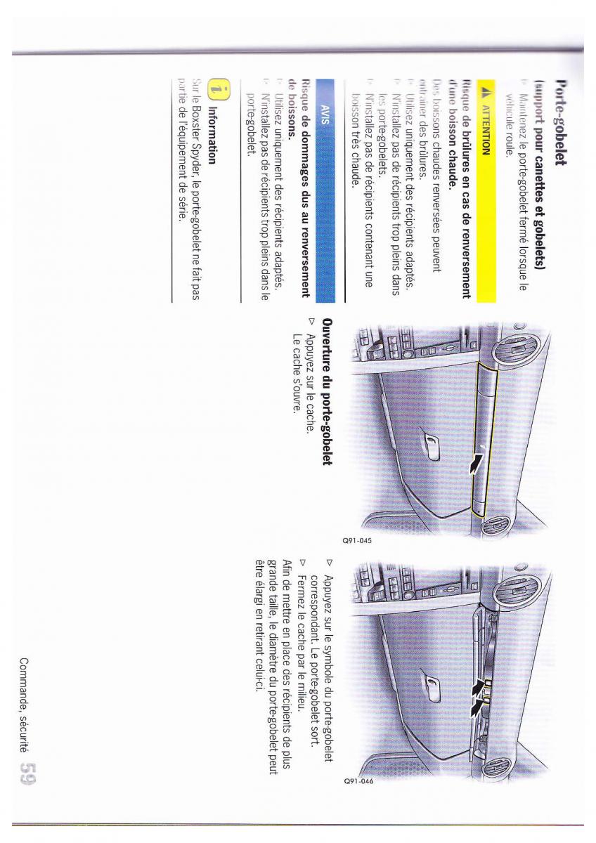 Porsche Boxster 987 FL manuel du proprietaire / page 59