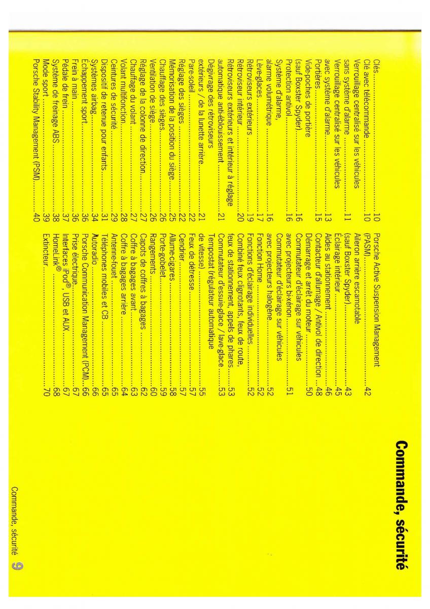 Porsche Boxster 987 FL manuel du proprietaire / page 10
