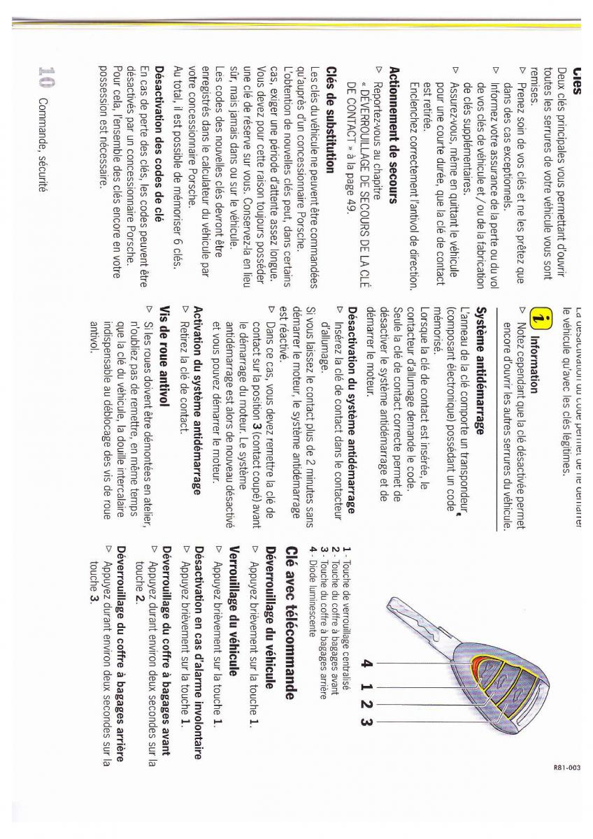 Porsche Boxster 987 FL manuel du proprietaire / page 11