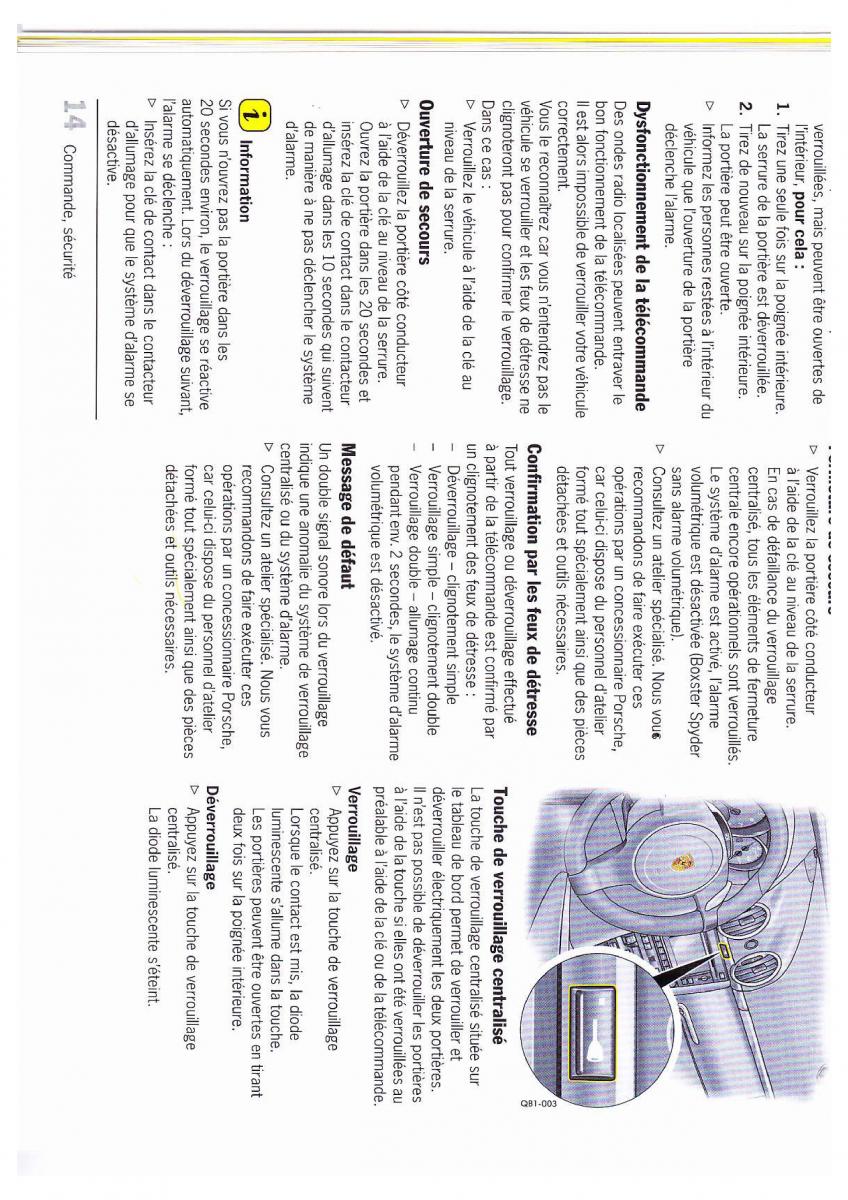Porsche Boxster 987 FL manuel du proprietaire / page 15