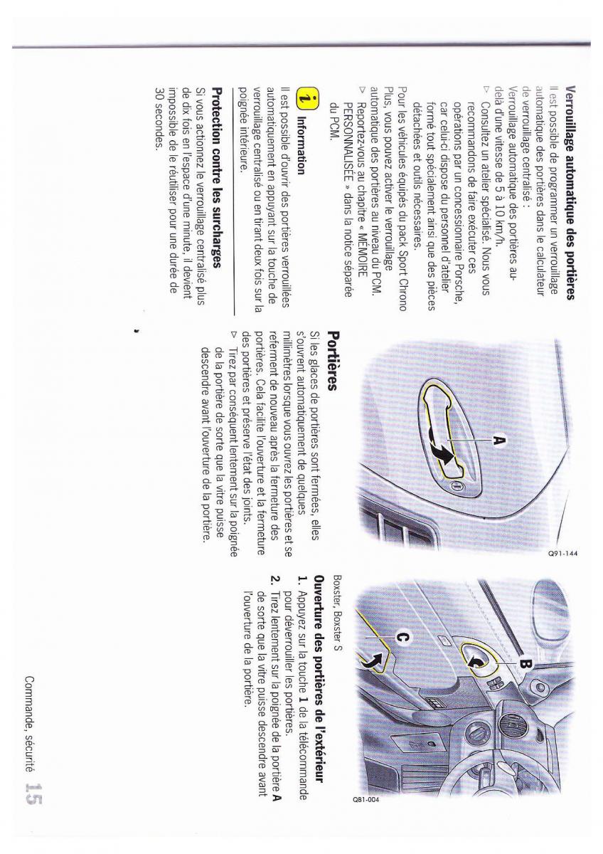 Porsche Boxster 987 FL manuel du proprietaire / page 16