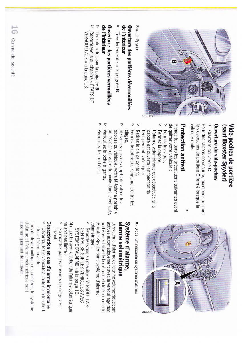 Porsche Boxster 987 FL manuel du proprietaire / page 17