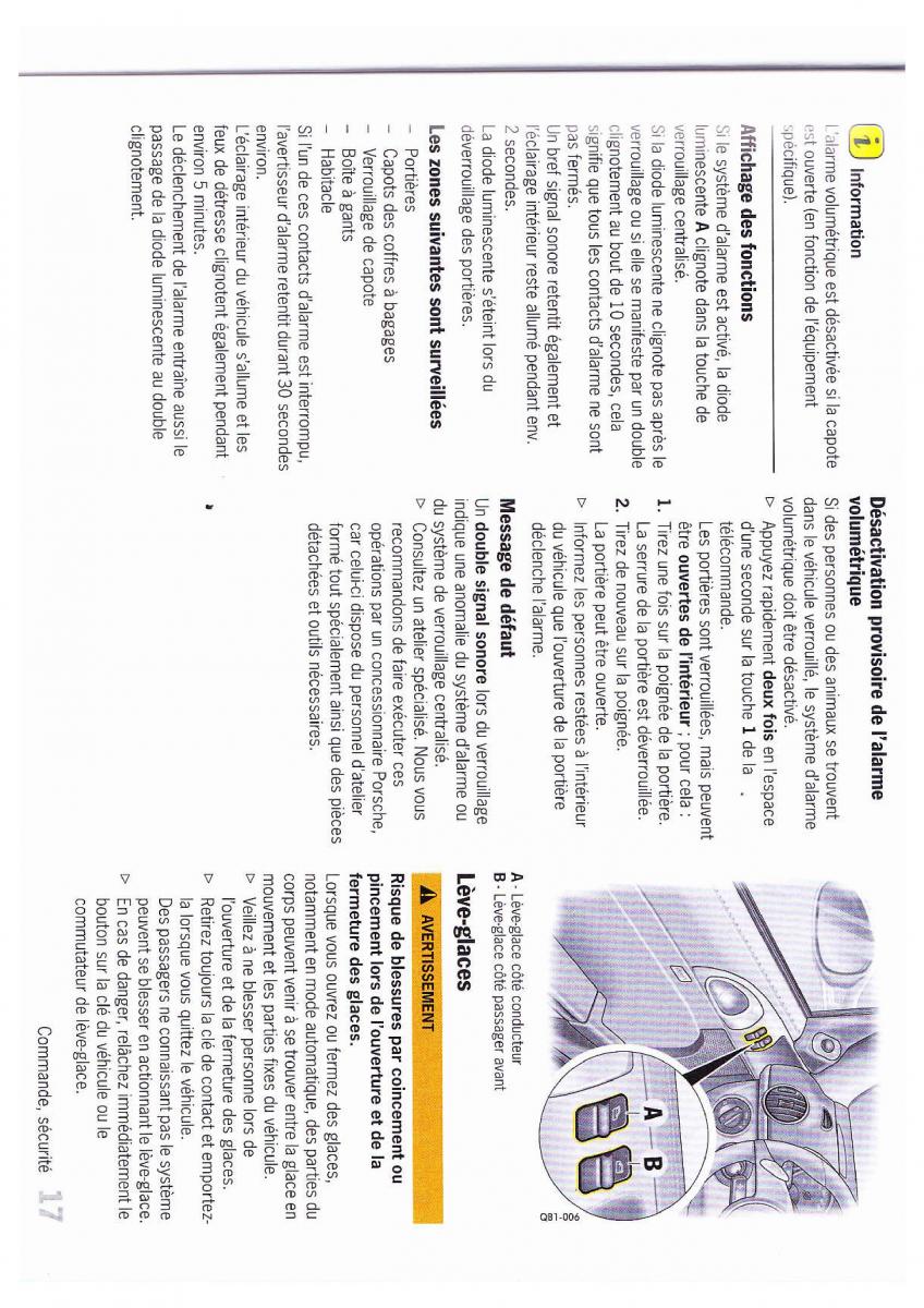 Porsche Boxster 987 FL manuel du proprietaire / page 18