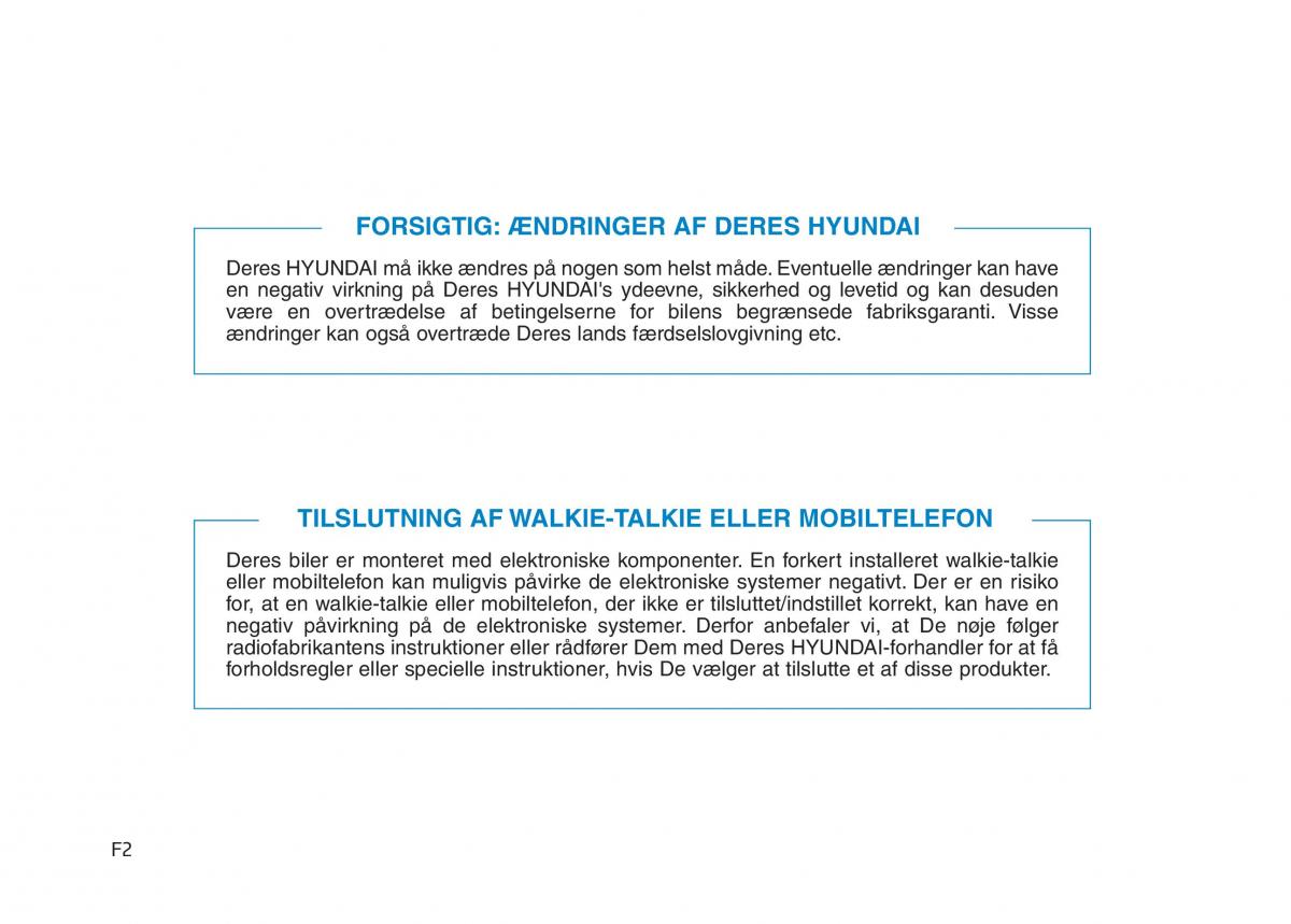 Hyundai Ioniq Electric Bilens instruktionsbog / page 2
