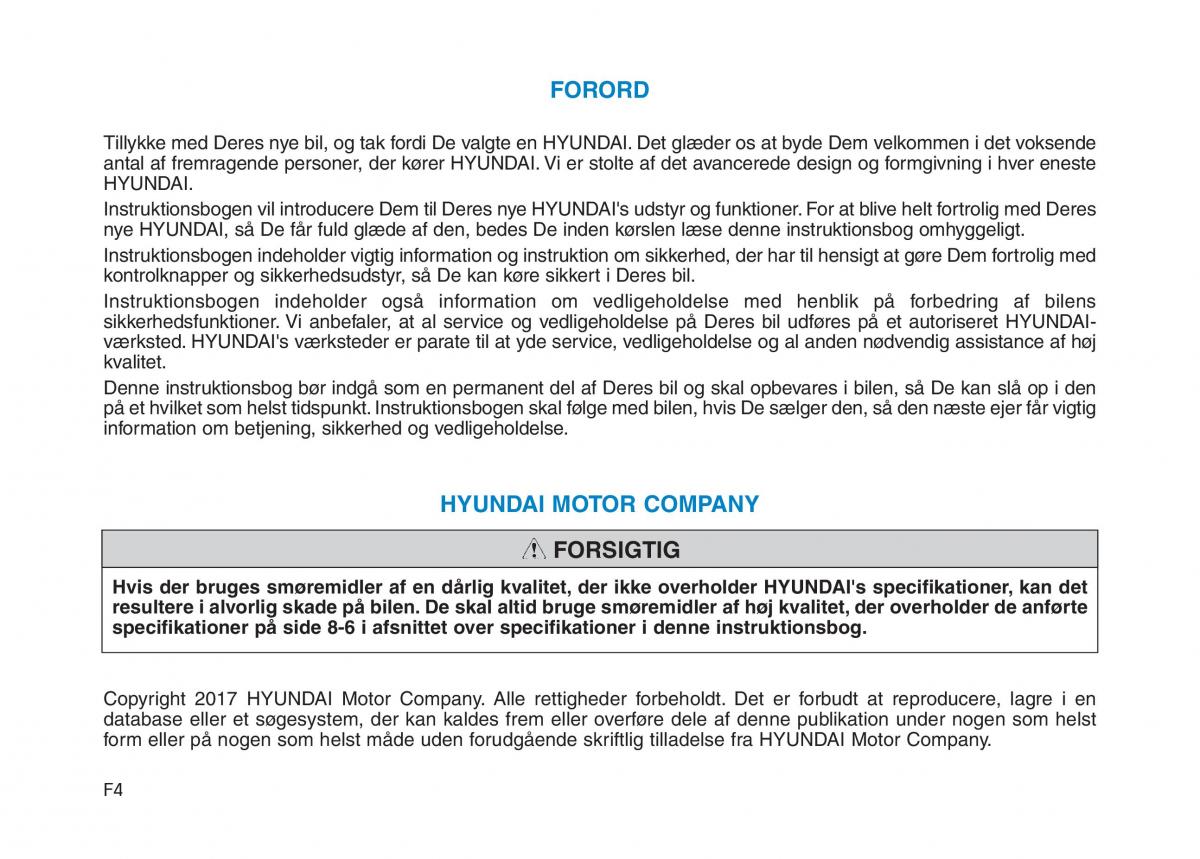 Hyundai Ioniq Electric Bilens instruktionsbog / page 4