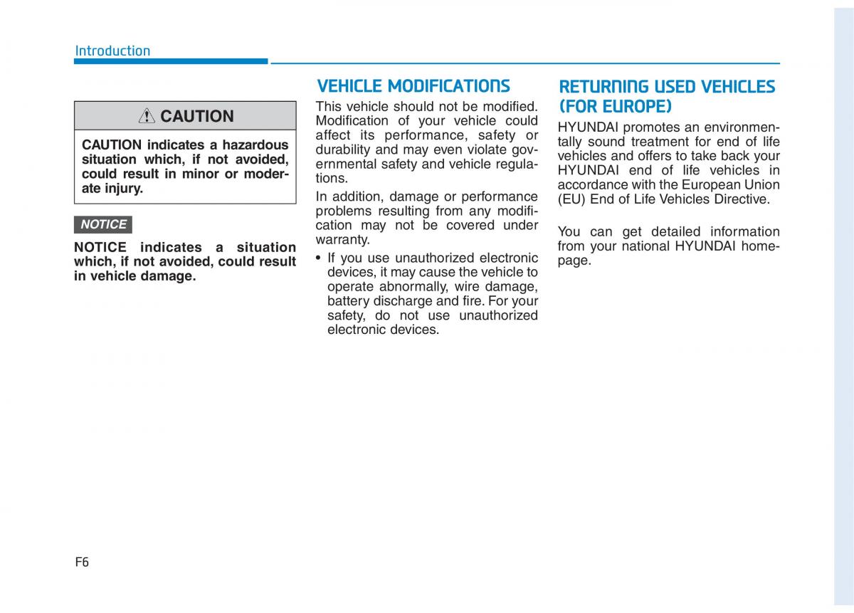 Hyundai Ioniq Hybrid owners manual / page 6
