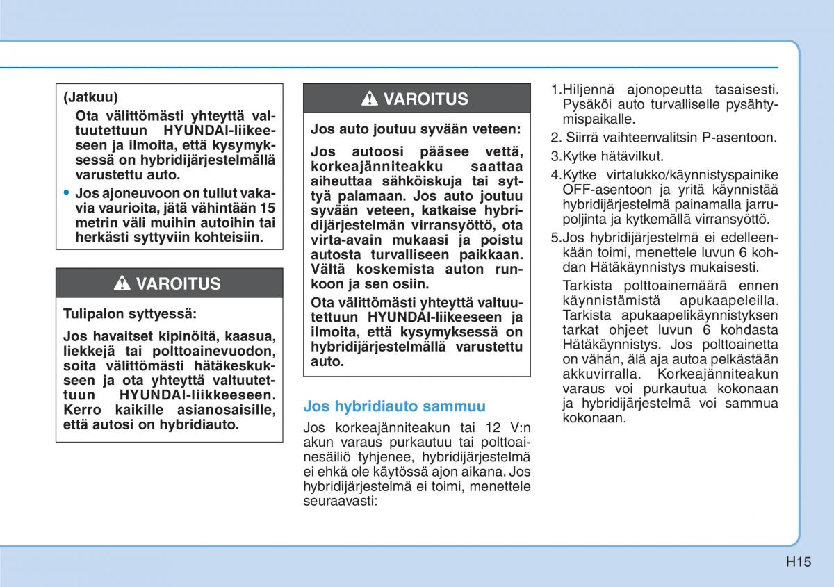 Hyundai Ioniq Hybrid omistajan kasikirja / page 539