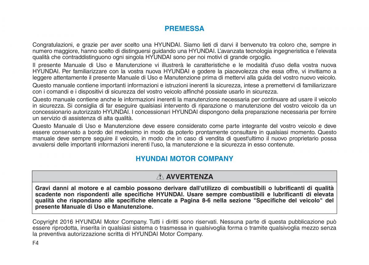 Hyundai Ioniq Hybrid manuale del proprietario / page 4