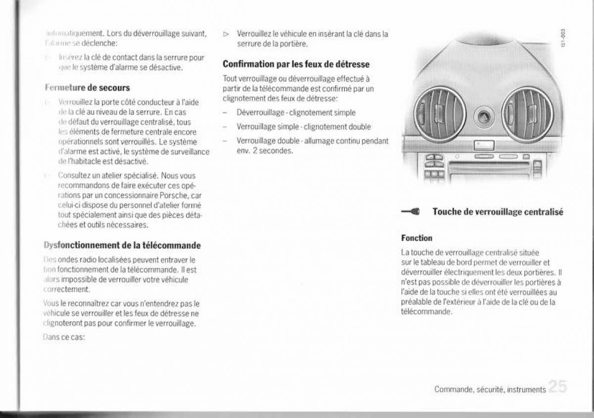Porsche Cayman 987c manuel du proprietaire / page 18