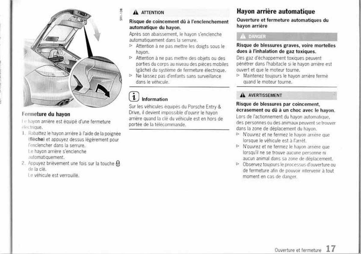 Porsche Panamera I 1 manuel du proprietaire / page 16