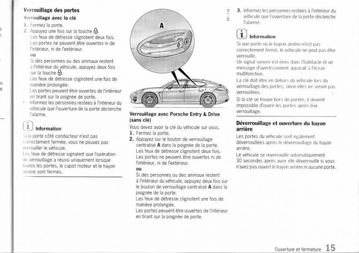 Porsche Panamera I 1 manuel du proprietaire / page 14