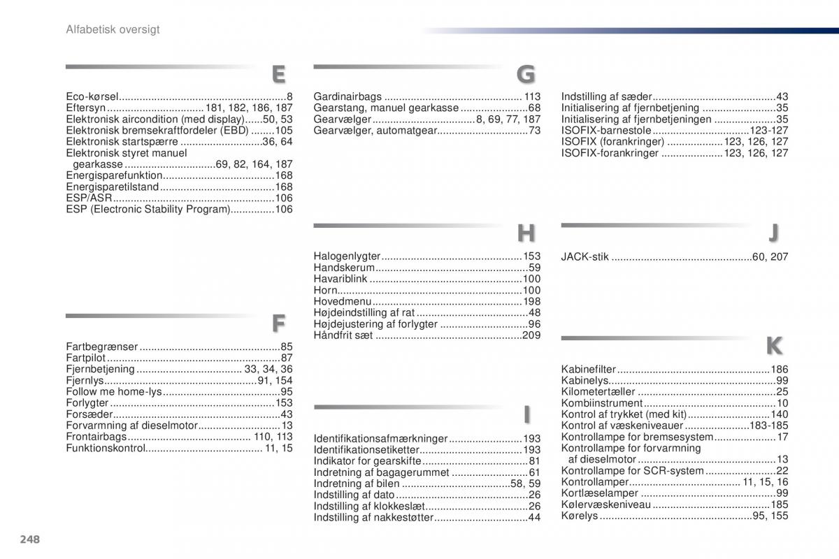 Peugeot 301 Bilens instruktionsbog / page 250